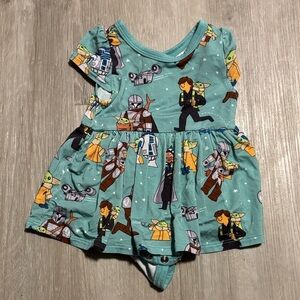 Little Sleepies Star Wars Baby Dress - Green and Multicolor